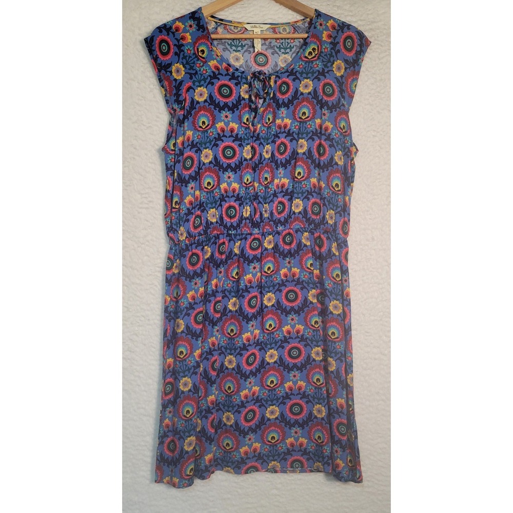 Matilda Jane 100% Rayon Splendid Dress Size L Women's Cap Sleeve Floral 1921